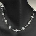 Clear Glass, Sterling Silver Classic Strung Necklace