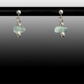 Aqua Sea Glass Ball Post Earrings