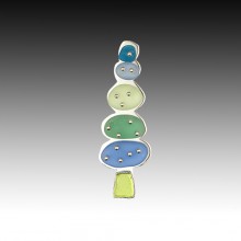 Sea glass and sterling silver whimsical tree pin.