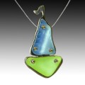 Aqua & Lime Sail Boat Illusion Necklace