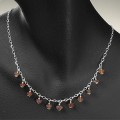 Brown Glass Sterling Silver Classic Dangle Necklace