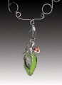 Green Sea Glass and Gem Necklace