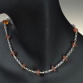Brown Glass, Sterling Silver Classic Strung Necklace