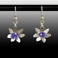 Cobalt Flower Sea Glass Earrings