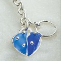 Periwinkle & Cobalt Beach Glass Riveted Sterling Silver Heart