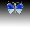 Cobalt & Aqua Beach Glass Butterfly Necklace