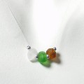 Clear, Green & Brown Tri-Glass Illusion Necklace