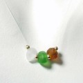 Clear, Green and Brown Sea Tri-Glass "Illusion" with 14k Beads