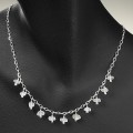 Clear Glass Sterling Silver Classic Dangle Necklace