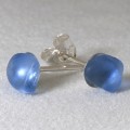 Sterling Silver Posts with Periwinkle Sea Glass