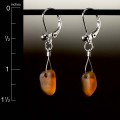 Brown Beach Glass Leverback Earrings