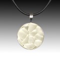 Clear Beach Glass Pendant with Leather Necklace