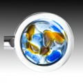 Clear, Brown & Blue Sea Glass Purse Holder