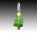 Sterling silver and genuine found sea glass stacked charm.