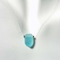 Aqua Single Sea Glass "Illusion" with 14k Beads