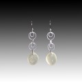 Clear Beach Glass Modern French Wire Earrings