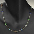 Multi Colored Beach Glass on 14k Gold Figure 8 Chain