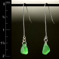 Green Beach Glass French Wire Earrings