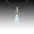 Aqua Beach Glass Post Pendant