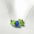 Lime and Cobalt Sea Tri-Glass "Illusion" with 14k Beads