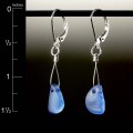 Periwinkle Beach Glass Leverback Illusion Earrings