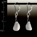 Clear Beach Glass Leverback Earrings