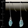 Aqua Beach Glass French Wire Earrings