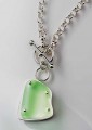 Riveted Beach Glass with Contemporary Toggle Clasp