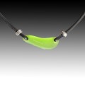 Lime Beach Glass with Black Leather Necklace