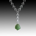 Green Sea Glass Y Necklace