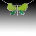 Lime & Kelly Omega Beach Glass Butterfly Necklace